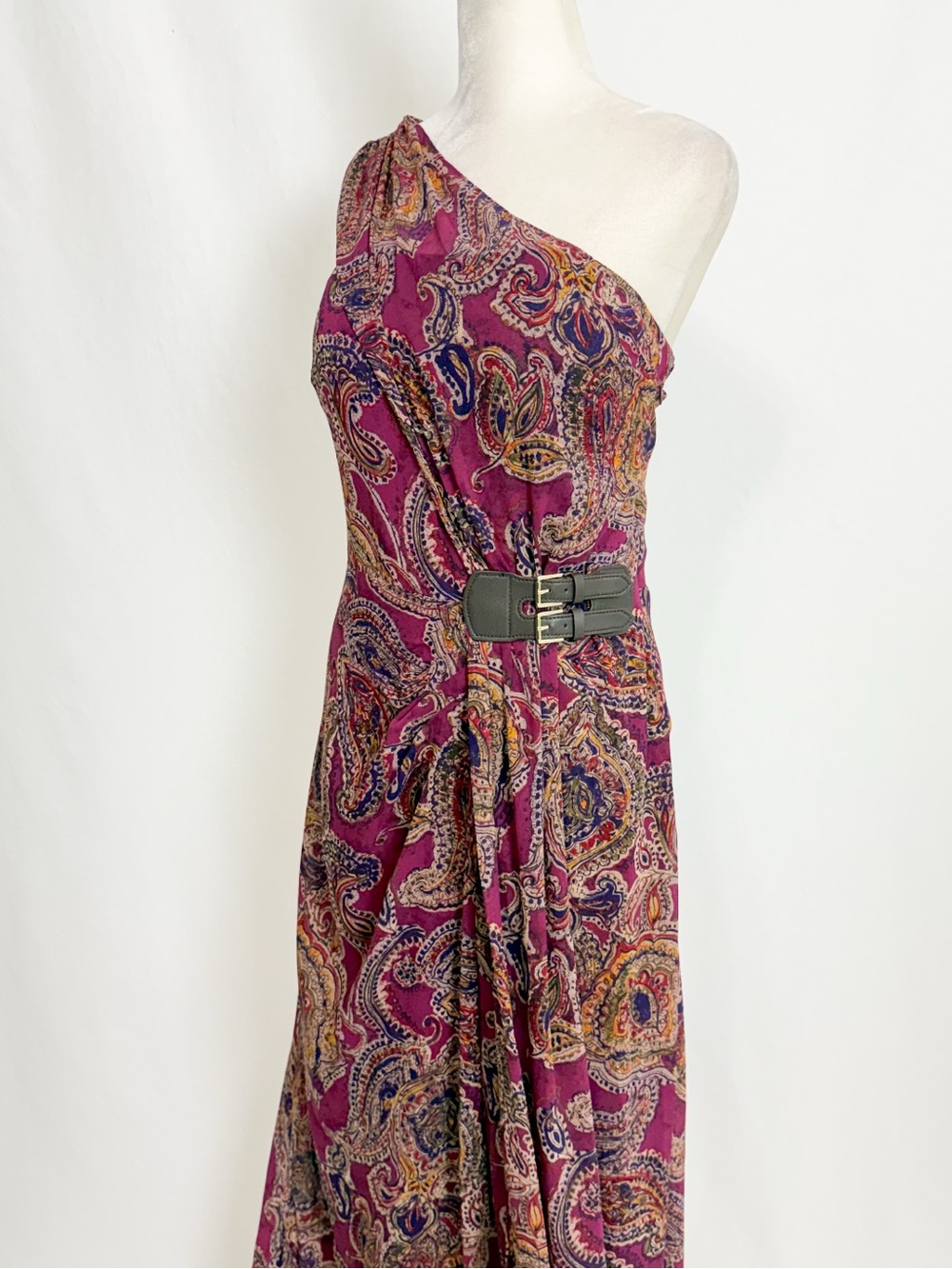 Ralph Lauren One-Shoulder Paisley evening gown - Picture 6 of 9